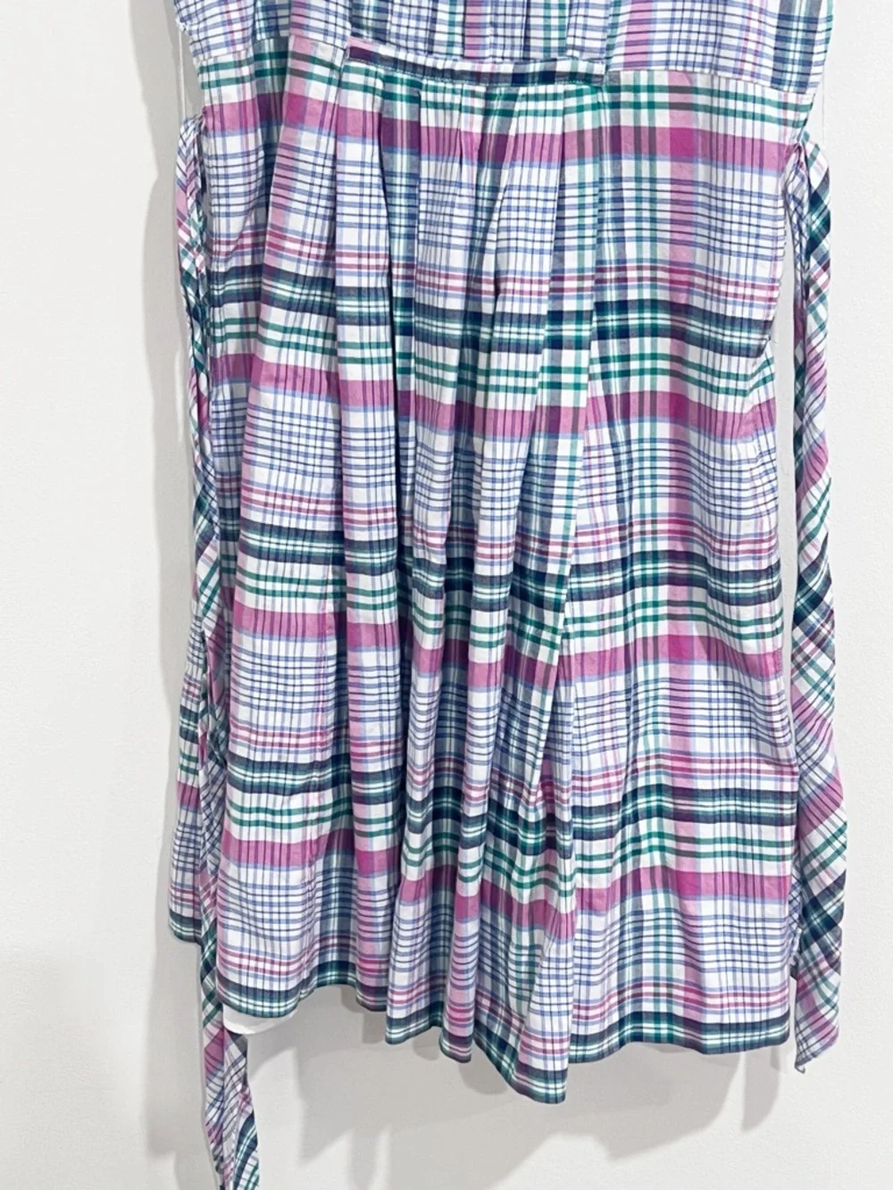 EUC Ralph Lauren Girl’s Plaid Ruffled Neck Tie Waist Cotton Summer Dress